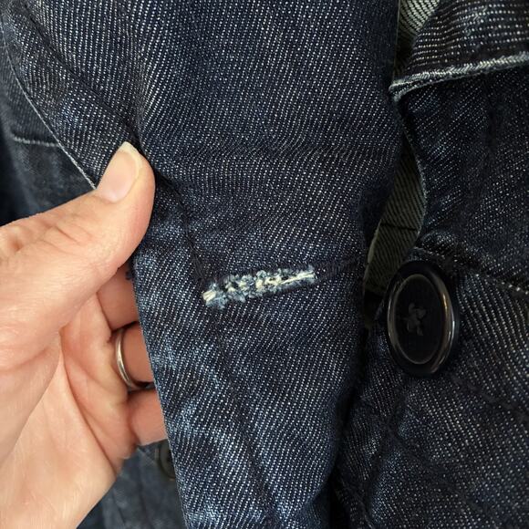 VTG Y2K Louie Denim Blazer Women 14 Dark Wash‎ Jacket Feminine Preppy - Picture 9 of 16